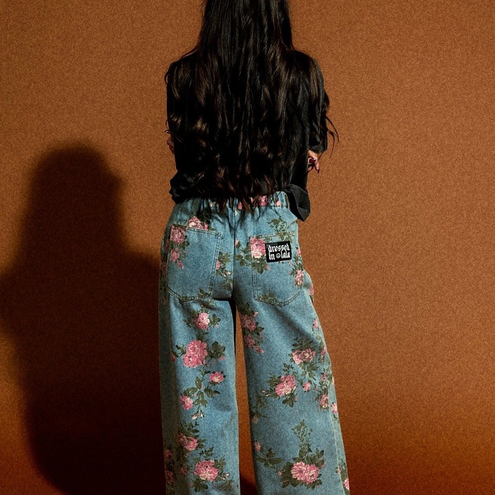 Dressed in LALA 90s Throwback Floral Wide-Leg Jeans